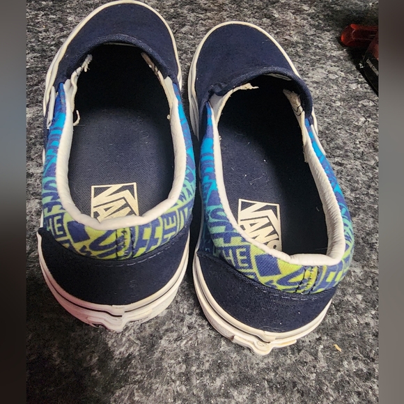 Vans Size 7 Slip On Shoes Women's Blue Canvas Casual‎ - Picture 5 of 7